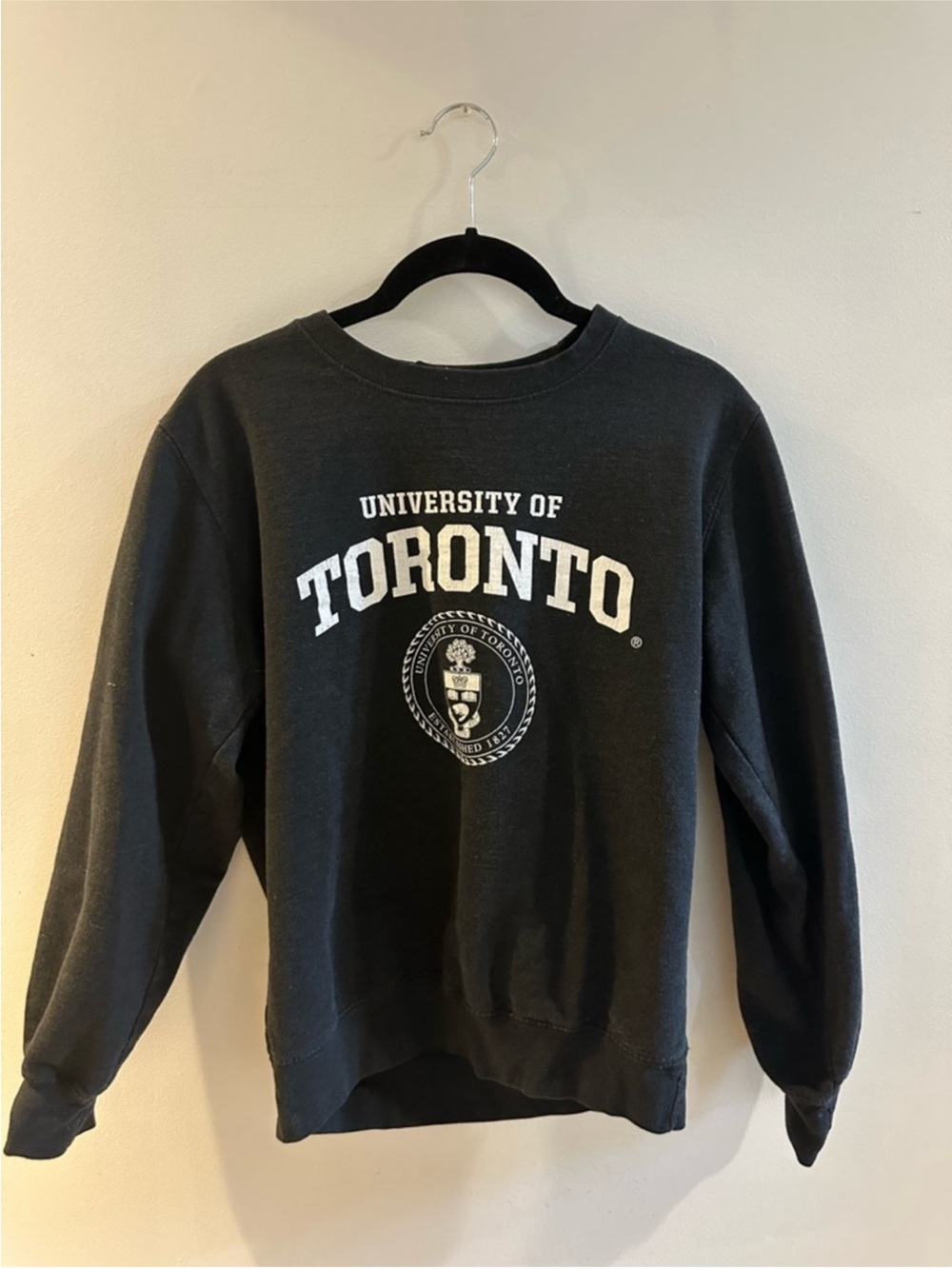 Black Crewneck Sweatshirt - Classic Campus Pullover